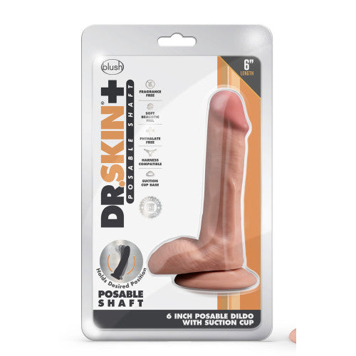 DR SKIN Plus Posable dildo Mocha 16.5 x 3 cm