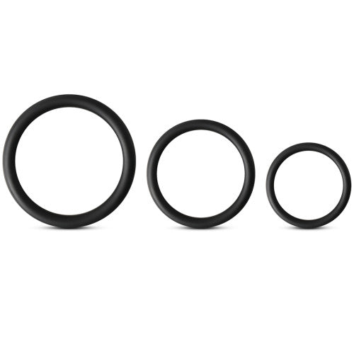 TOYBOY Black Silicone Triple Cock Ring Set