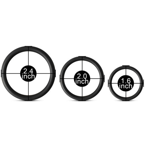 TOYBOY Black Silicone Triple Cock Ring Set