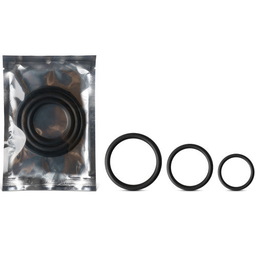 TOYBOY Black Silicone Triple Cock Ring Set