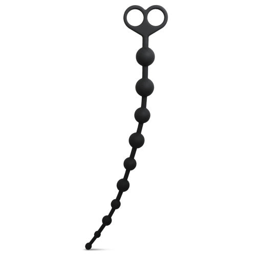TOYBOY Anal Beads with Finger Rings 34 cm BLACK