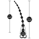 TOYBOY Anal Beads with Finger Rings 34 cm BLACK