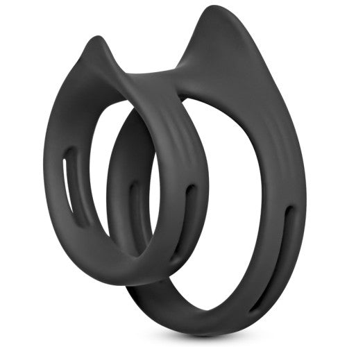 TOYBOY Silicone Dual Penis Rings Black