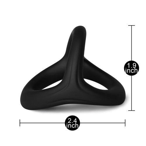 TOYBOY 3 in 1 Ultra Soft Cock Ring Type I BLACK