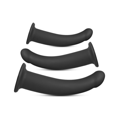 TOYBOY Curved Dildo Set for Strap On BLACK