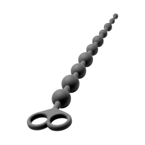TOYBOY Anal Beads with Finger Rings 34 cm BLACK