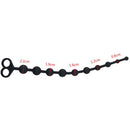 TOYBOY Anal Beads with Finger Rings 34 cm BLACK