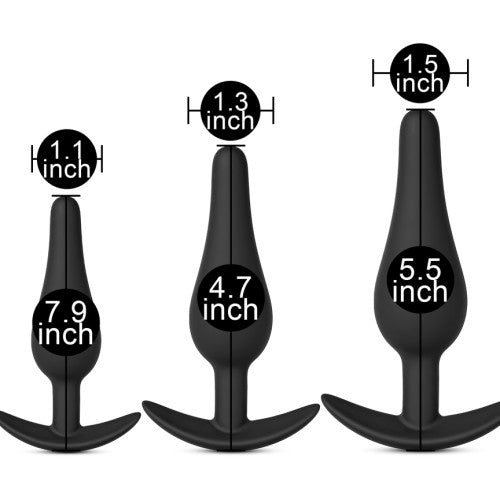 TOYBOY Butt Plug training Set 3 pcs BLACK