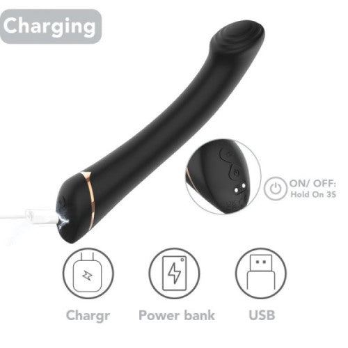 TOYBOX MARIO Flattened Tip G and P spot Vibrator Black