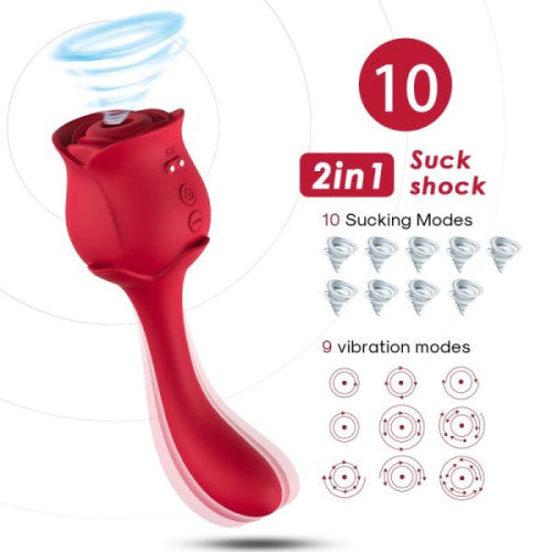 TOYBOX DUAL ROSA G-Spot and Clit Sucker Vibrator