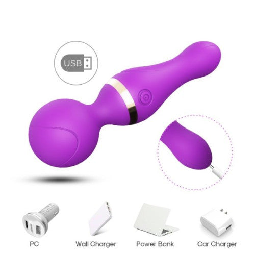 JAMES TOYBOX vibrating magic silicone wand Purple 19 cm
