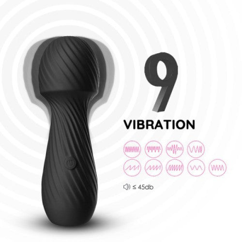 TOYBOX mini WANDA massaging vibrator BLACK 13 CM