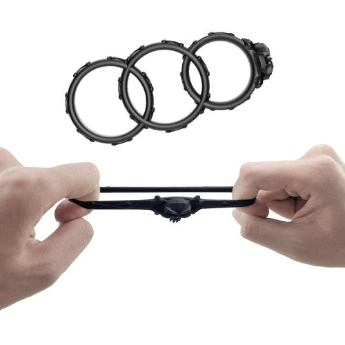 TOYBOY STAY HARD BLACK PIRATE Trio silicone rings