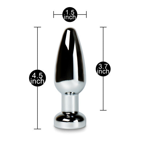 Remote Controlled Metal Vibrating Butt Plug 9.5x3.7 cm