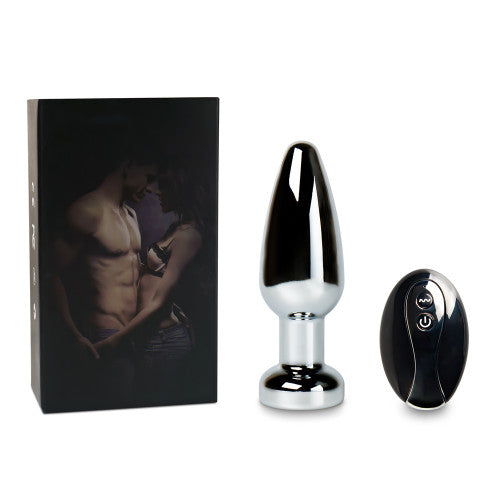 Remote Controlled Metal Vibrating Butt Plug 9.5x3.7 cm