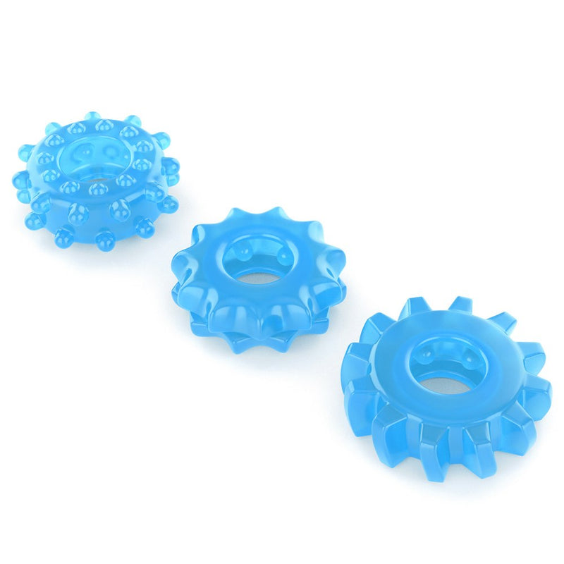 Lovetoy Lumino Play Set of 3 Penis Rings – Blue Glow