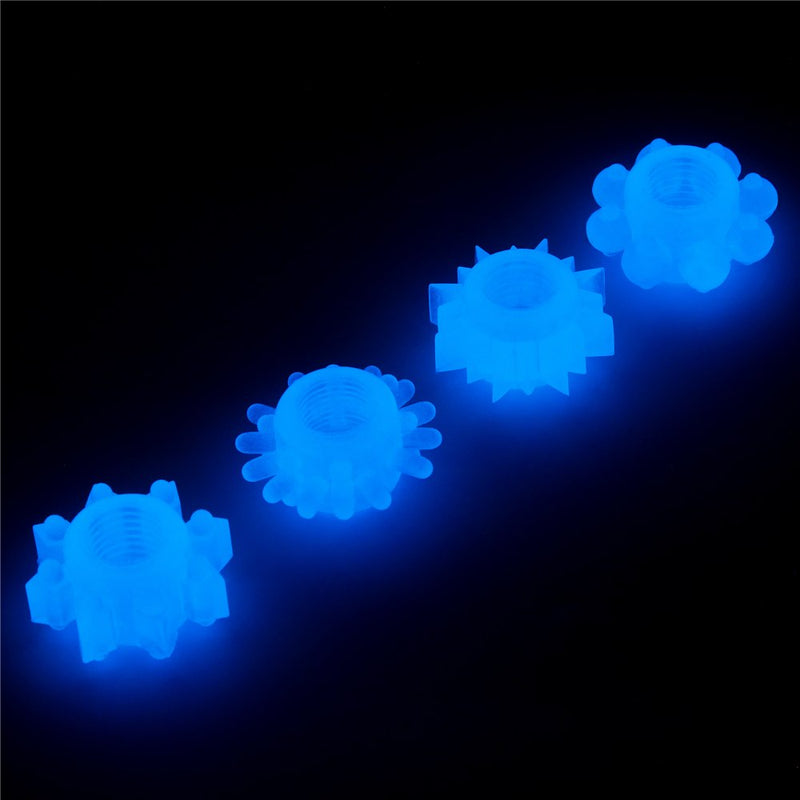 Lovetoy Lumino Play Set of 4 Penis Rings – Blue Glow