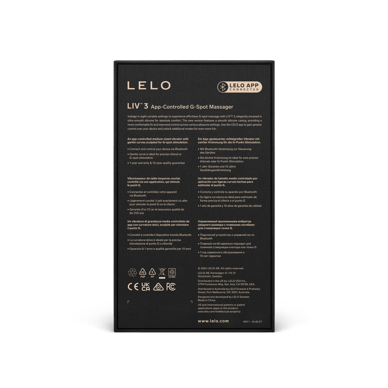 Lelo Liv 3 App Controlled G Spot Massager POWDER BLUE