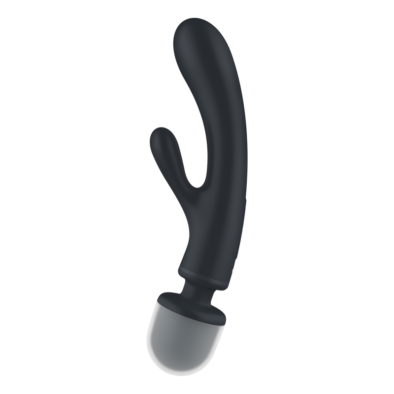 Satisfyer Triple Lover Massager – Rabbit & Wand Vibrator (Grey, 24 cm)