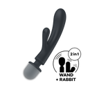 Satisfyer Triple Lover Massager – Rabbit & Wand Vibrator (Grey, 24 cm)