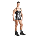 Black Imitation Leather Jumpsuit