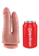 King Penis Double Penetrator Double Dildo 8.3 Inches - Nude