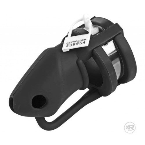 Locking Silicone Male Chastity Device Black