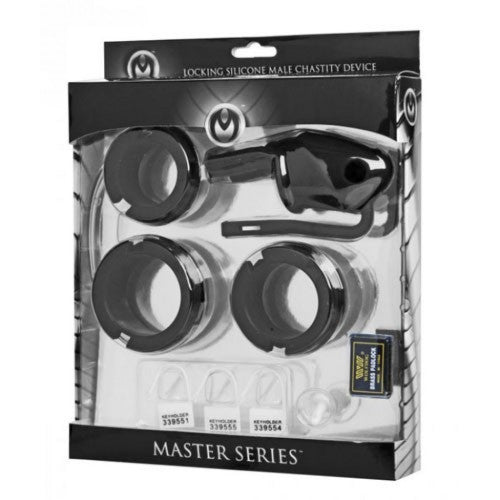 Locking Silicone Male Chastity Device Black