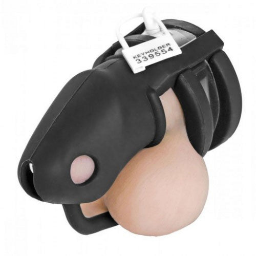 Locking Silicone Male Chastity Device Black