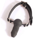 Silicone bondage mouth gag with dildo