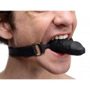 Silicone bondage mouth gag with dildo