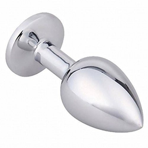 Stainless steel Jewel Butt plug Pink-Large