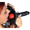 Zado Leather Head Harness with Dildo