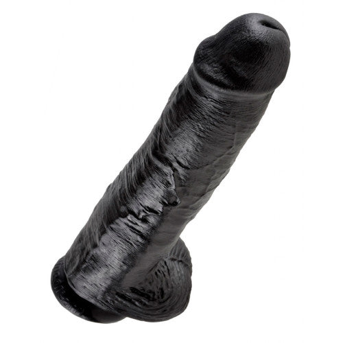King Cock 11 inch Cock with Balls Black