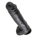 King Cock 11 inch Cock with Balls Black