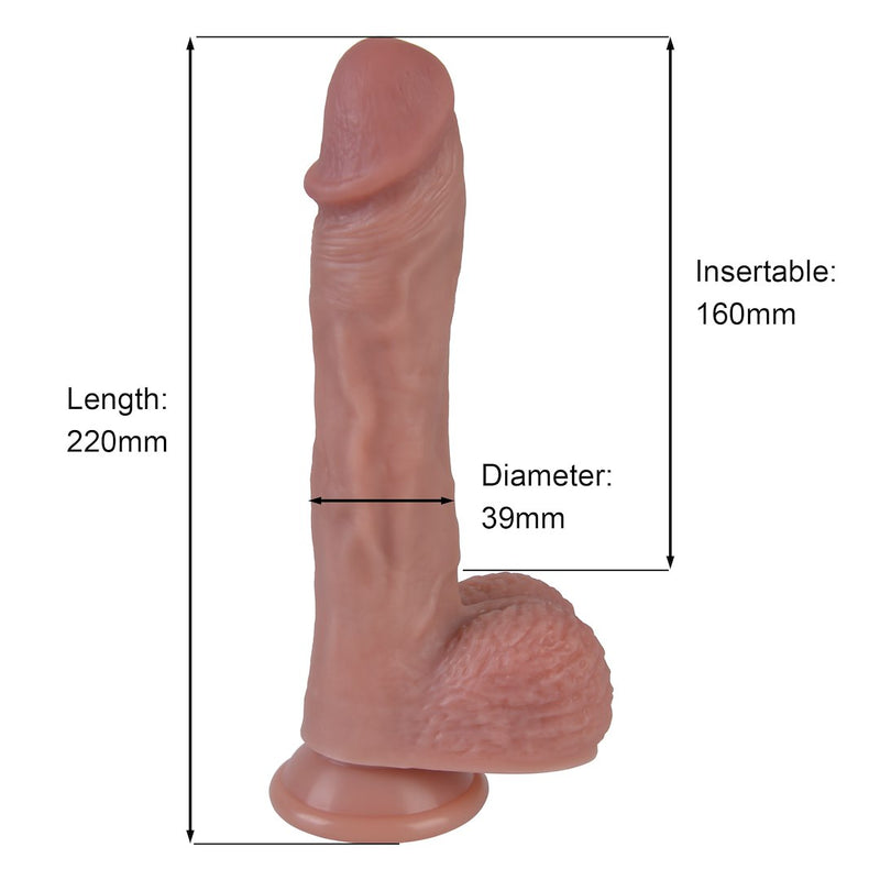 Erospace Heating Thrusting Rotating Silicone Dildo 22 cm
