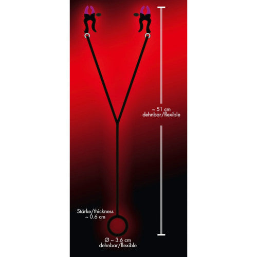 Bad Kitty Cock Ring with Clamps