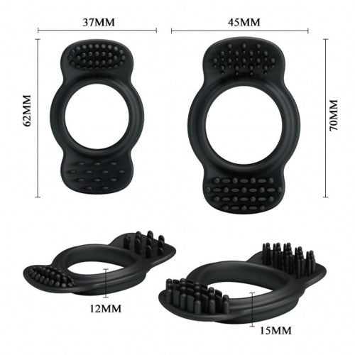 Set of two Flexible silicone stretchy cock rings