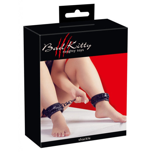 Bad Kitty Black Ankle Cuffs with Diamond Cut