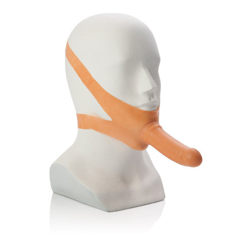 Accommodator Latex Face Strap Dildo Flesh