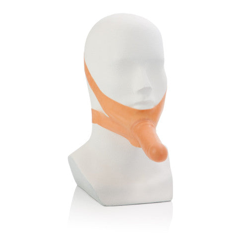 Accommodator Latex Face Strap Dildo Flesh