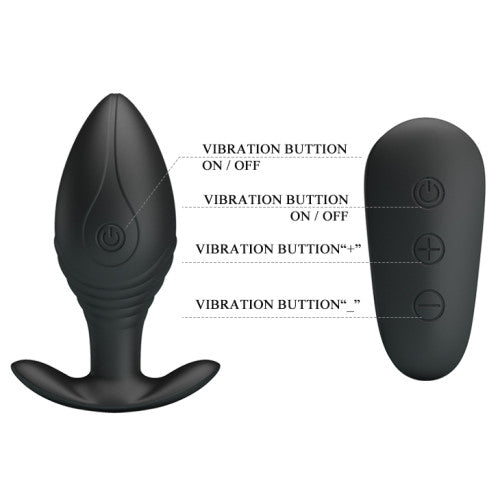 Pretty Love Regina Royal Pleasure Butt Plug Black-Gold