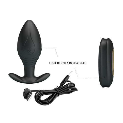 Pretty Love Regina Royal Pleasure Butt Plug Black-Gold