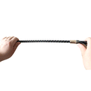 Black BDSM Crop with golden metal endings 45 cm