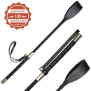 Black BDSM Crop with golden metal endings 45 cm