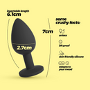 Camileo - Anal Plug with Four Interchangeable Jewels - Small - Black