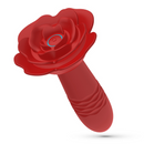 Romeo - Thrusting Anal Rose Plug with Remote Control - Red
