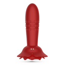 Romeo - Thrusting Anal Rose Plug with Remote Control - Red