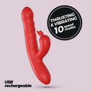 Lapin - Thrusting Rabbit Vibrator - Red