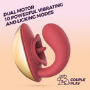 Arcane - Licking Couples Vibrator - Red/Golden